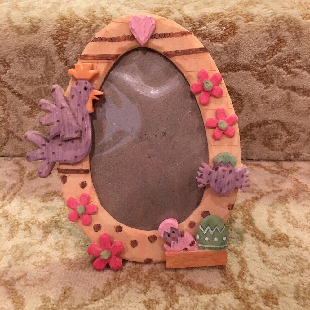 Easter Egg Chicks Flowers Picture Photo Frame